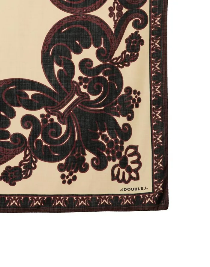 Ready To Wear Foulards and Scarves La Double J Silk Foulard Corsini Place Cream In Silk Wool Ready To Wear Foulards and Scarves La Double J Silk Foulard Corsini Place Cream In Silk Wool