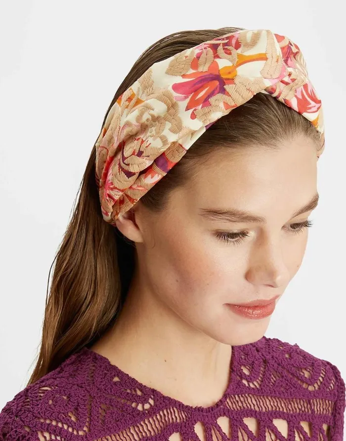 Ready To Wear Hair Accessories La Double J Pinup Headband Hottie Cream In Embroidered Organza Ready To Wear Hair Accessories La Double J Pinup Headband Hottie Cream In Embroidered Organza