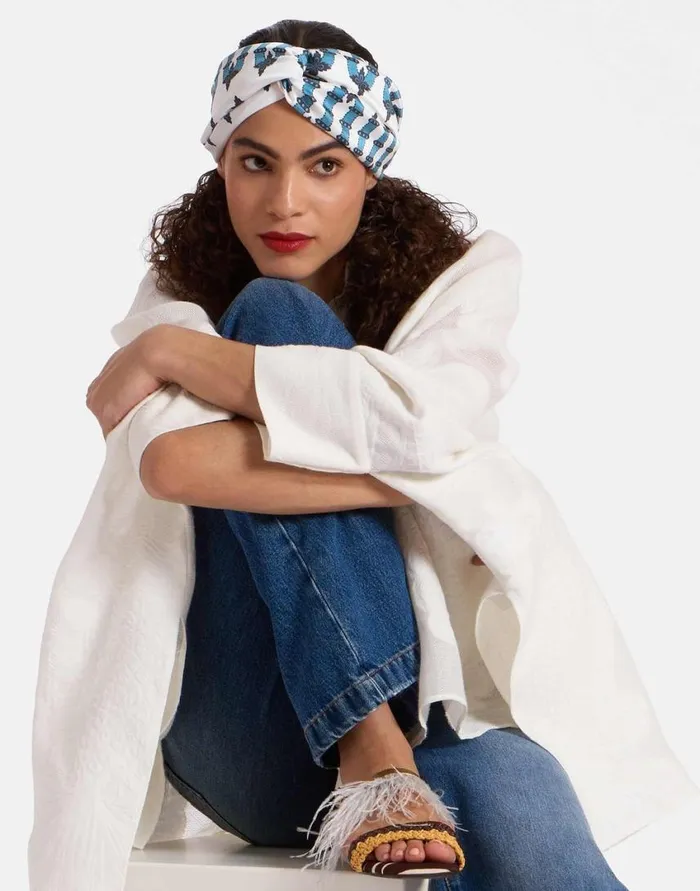 Ready To Wear Hair Accessories La Double J Pinup Headband Scirocco Ivory In Twill