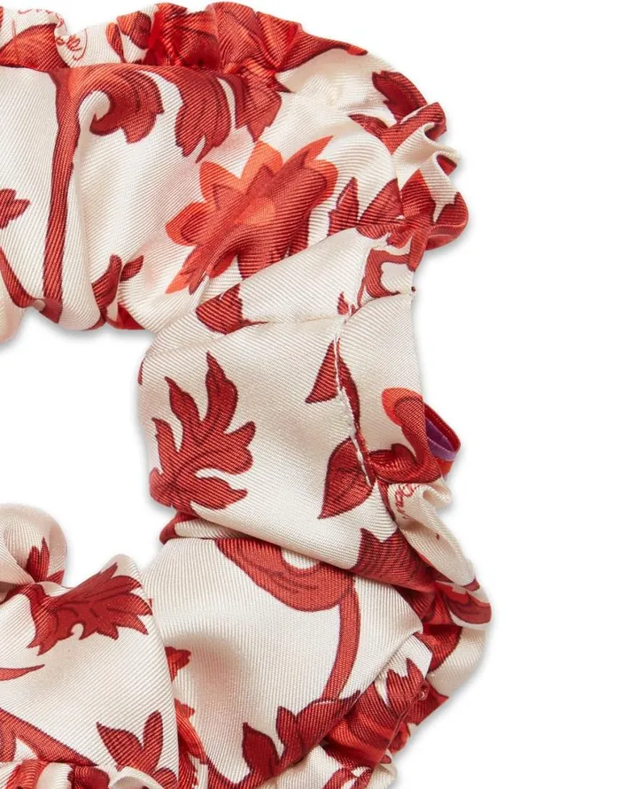 Ready To Wear Hair Accessories La Double J Scrunchie Dragonflower Mini Red In Silk Twill Ready To Wear Hair Accessories La Double J Scrunchie Dragonflower Mini Red In Silk Twill