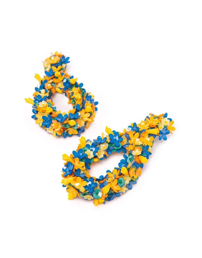 Ready To Wear Jewelry La Double J Confetti Hoop Earrings Solid Yellow In Macro Flower Ready To Wear Jewelry La Double J Confetti Hoop Earrings Solid Yellow In Macro Flower