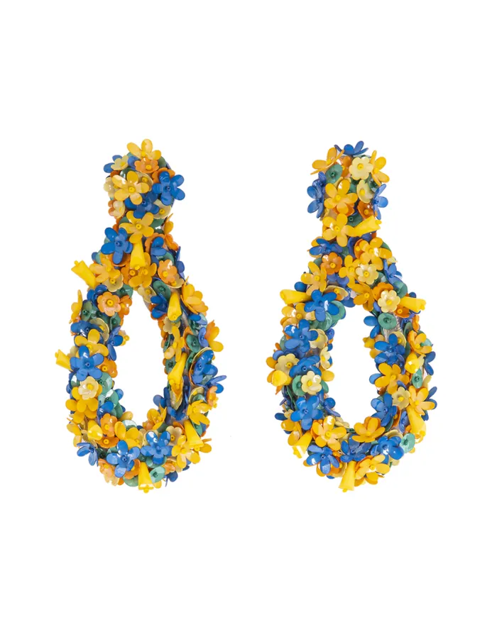 Ready To Wear Jewelry La Double J Confetti Hoop Earrings Solid Yellow In Macro Flower Ready To Wear Jewelry La Double J Confetti Hoop Earrings Solid Yellow In Macro Flower