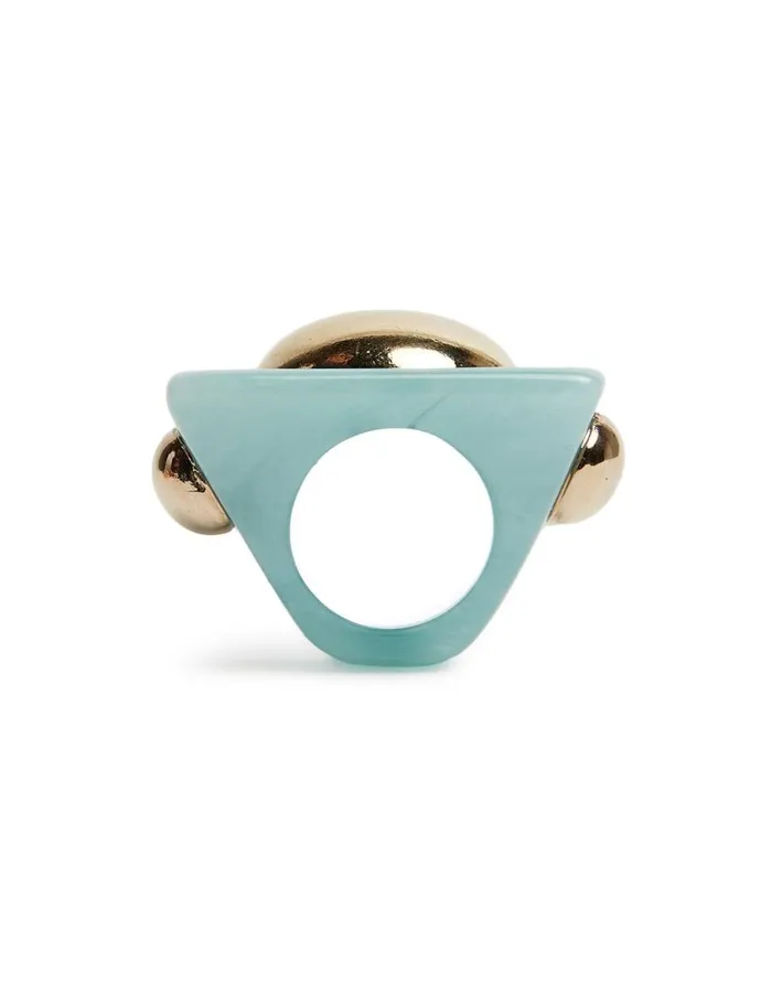 Ready To Wear Jewelry La Double J Hathor Square Ring Light Blue In Acrylic Resin