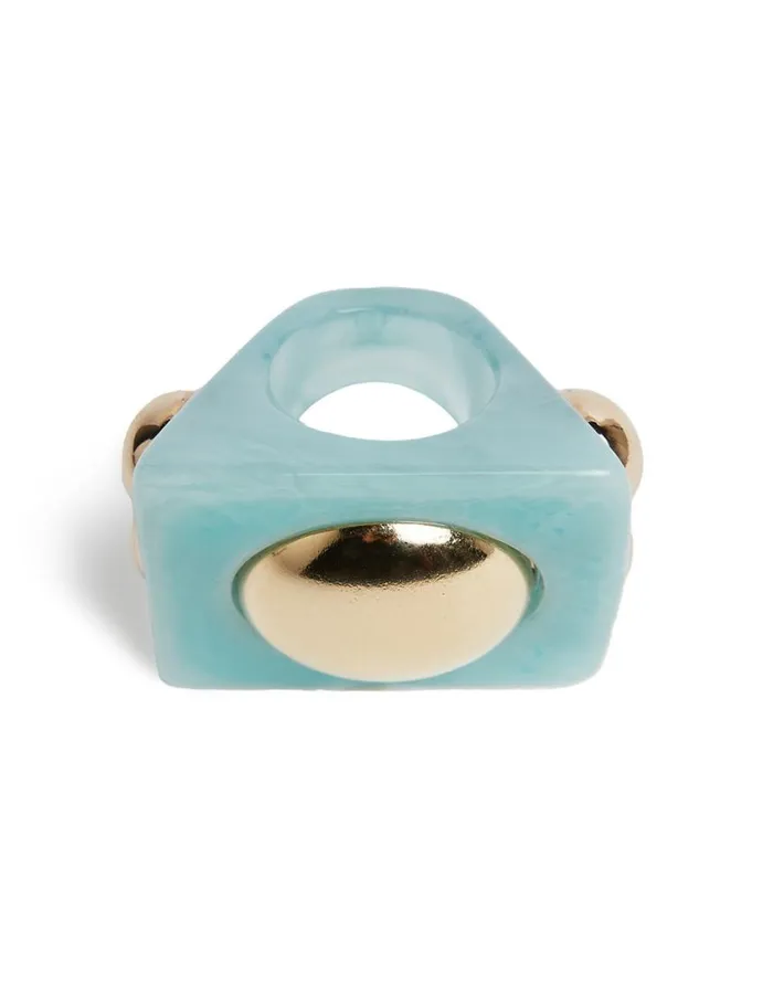 Ready To Wear Jewelry La Double J Hathor Square Ring Light Blue In Acrylic Resin Ready To Wear Jewelry La Double J Hathor Square Ring Light Blue In Acrylic Resin