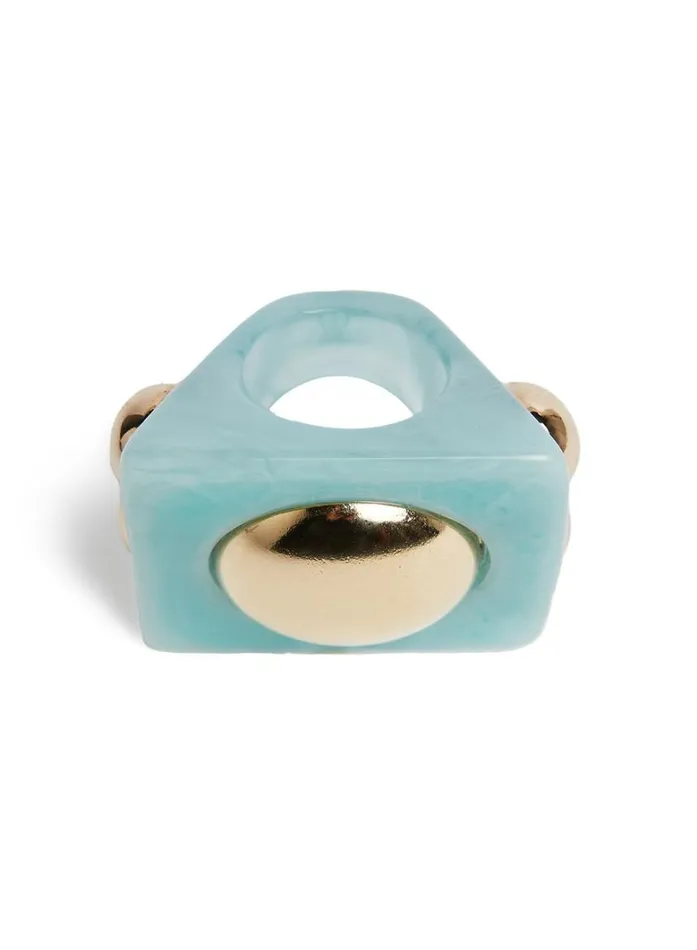 Ready To Wear Jewelry La Double J Hathor Square Ring Light Blue In Acrylic Resin Ready To Wear Jewelry La Double J Hathor Square Ring Light Blue In Acrylic Resin