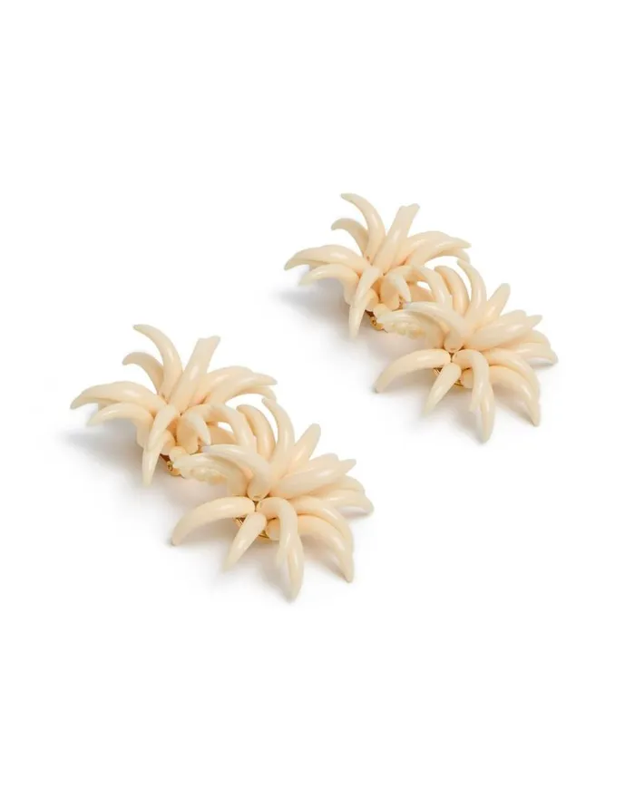 Ready To Wear Jewelry La Double J Primavera Earrings Solid Ivory In Acrylic Resin