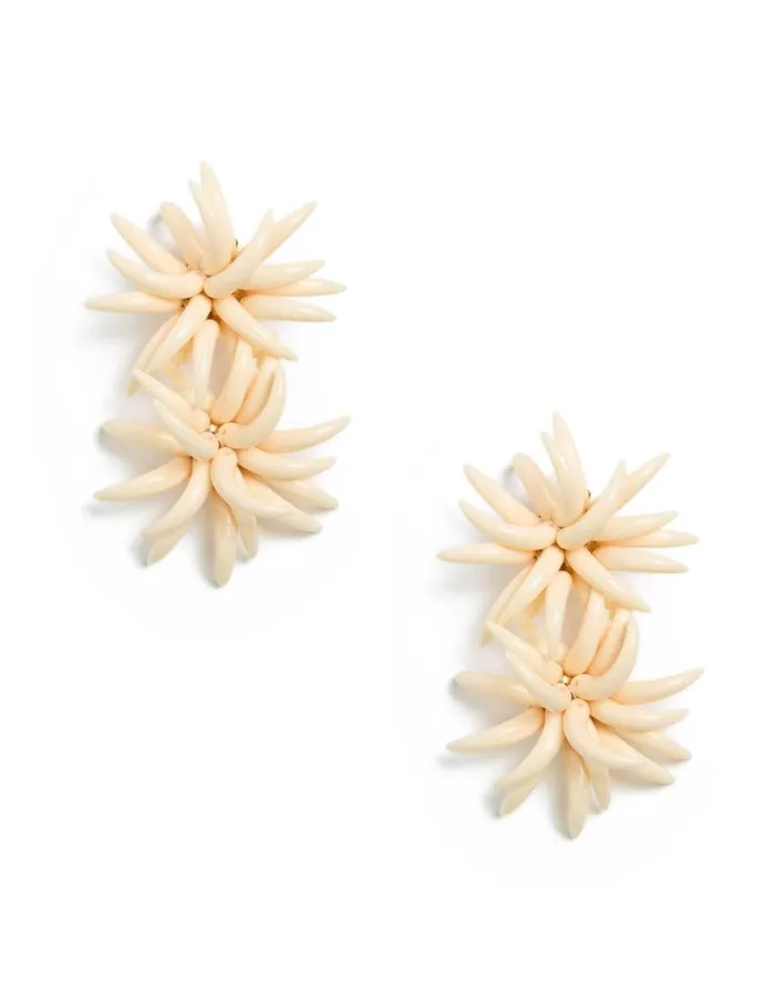 Ready To Wear Jewelry La Double J Primavera Earrings Solid Ivory In Acrylic Resin Ready To Wear Jewelry La Double J Primavera Earrings Solid Ivory In Acrylic Resin