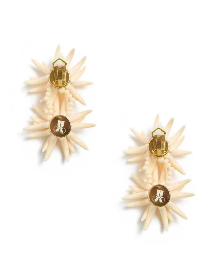 Ready To Wear Jewelry La Double J Primavera Earrings Solid Ivory In Acrylic Resin Ready To Wear Jewelry La Double J Primavera Earrings Solid Ivory In Acrylic Resin