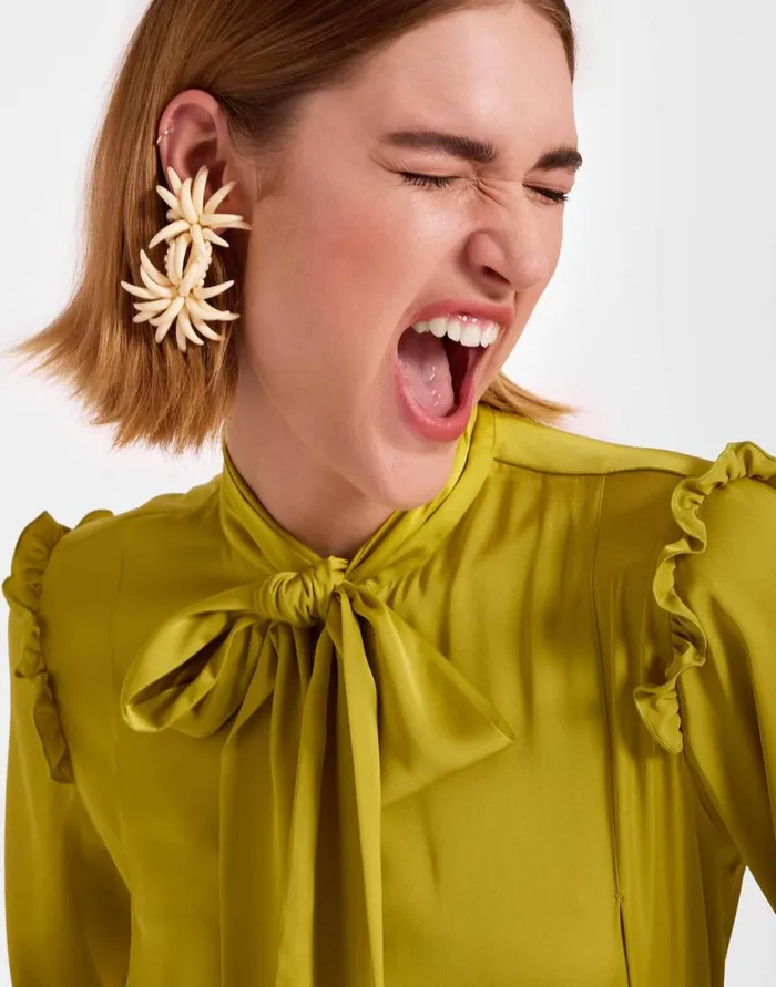 Ready To Wear Jewelry La Double J Primavera Earrings Solid Ivory In Acrylic Resin Ready To Wear Jewelry La Double J Primavera Earrings Solid Ivory In Acrylic Resin