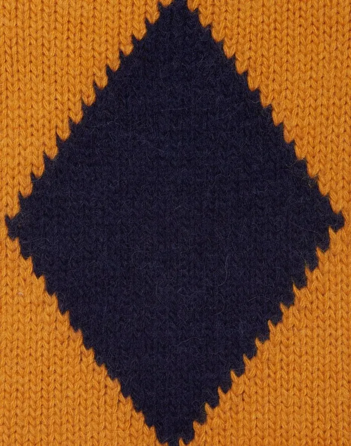 Ready To Wear Knitwear La Double J Argyle Gilet Navy and Yellow In Wool Ready To Wear Knitwear La Double J Argyle Gilet Navy and Yellow In Wool