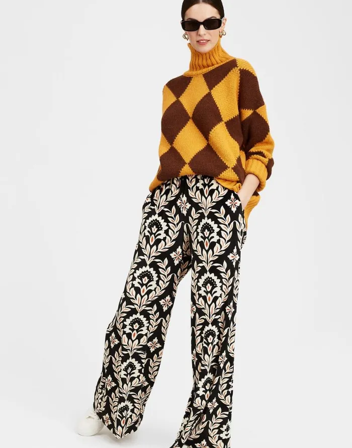Ready To Wear Knitwear La Double J Argyle Sweater Yellow Brown In Wool Ready To Wear Knitwear La Double J Argyle Sweater Yellow Brown In Wool