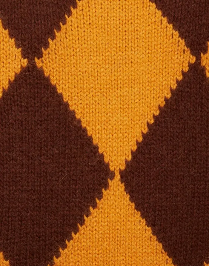 Ready To Wear Knitwear La Double J Argyle Sweater Yellow Brown In Wool Ready To Wear Knitwear La Double J Argyle Sweater Yellow Brown In Wool
