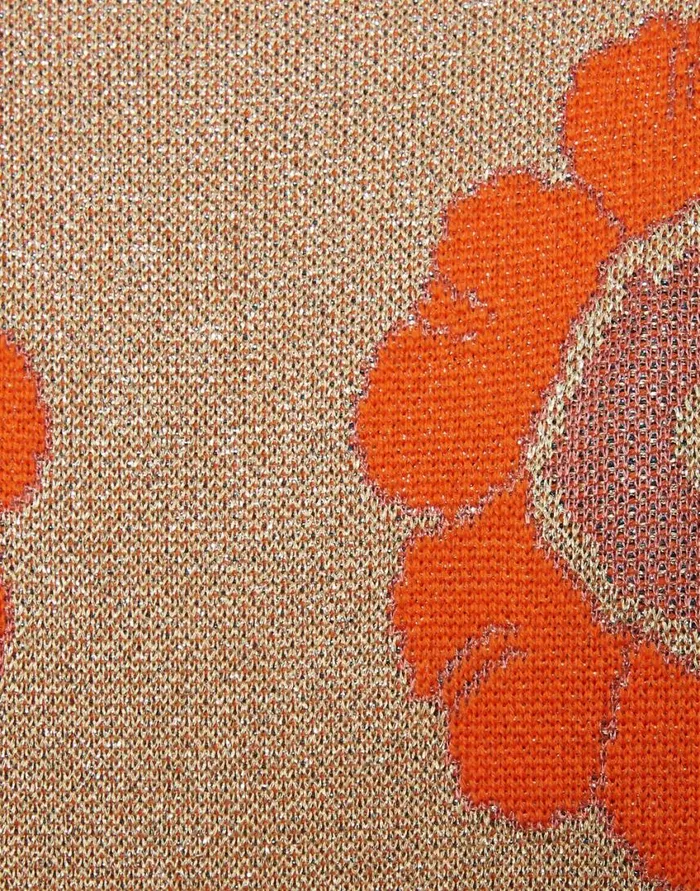 Ready To Wear Knitwear La Double J Daisychain Mini Cardigan Orange and Gold In Jacquard Lurex Ready To Wear Knitwear La Double J Daisychain Mini Cardigan Orange and Gold In Jacquard Lurex