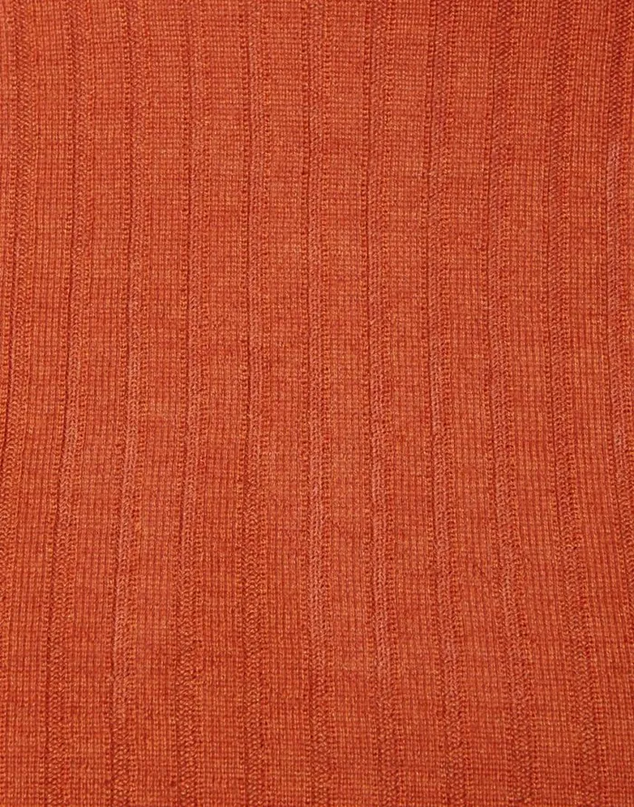 Ready To Wear Knitwear La Double J High Kick Top Orange In Ribbed Silk Cashmere With Feathers Ready To Wear Knitwear La Double J High Kick Top Orange In Ribbed Silk Cashmere With Feathers