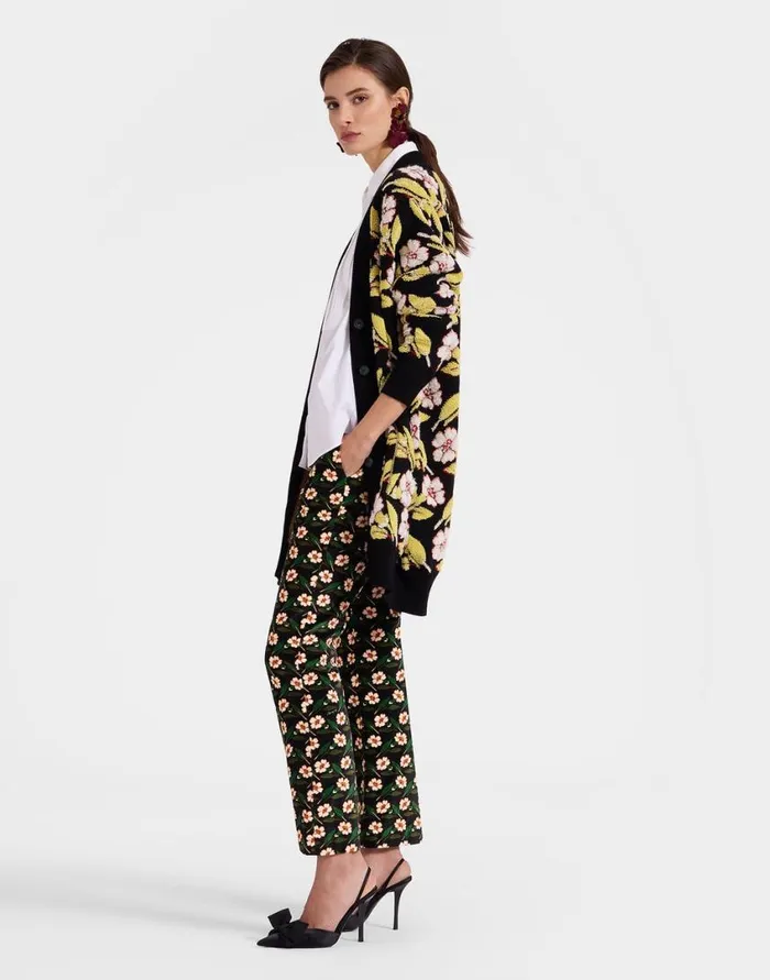 Ready To Wear Knitwear La Double J Mayfair Cardigan Mayfair Black In Jacquard Ready To Wear Knitwear La Double J Mayfair Cardigan Mayfair Black In Jacquard