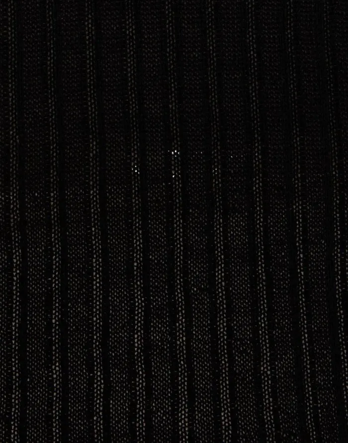 Ready To Wear Knitwear La Double J VNeck High Kick Top Solid Black In Ribbed Silk Cashmere With Feathers Ready To Wear Knitwear La Double J VNeck High Kick Top Solid Black In Ribbed Silk Cashmere With Feathers