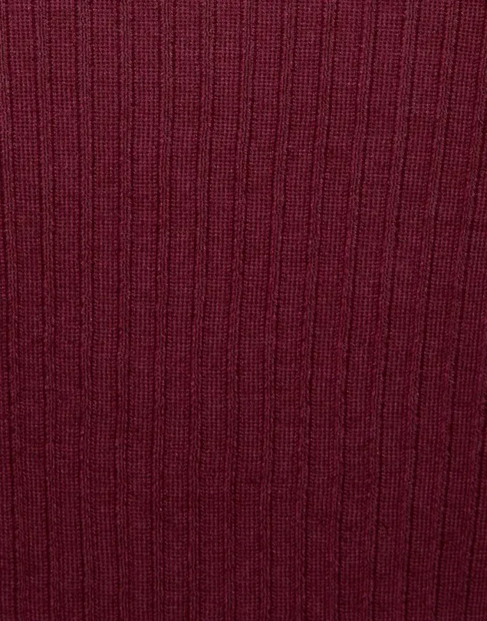 Ready To Wear Knitwear La Double J VNeck High Kick Top Solid Burgandy In Ribbed Silk Cashmere With Feathers Ready To Wear Knitwear La Double J VNeck High Kick Top Solid Burgandy In Ribbed Silk Cashmere With Feathers