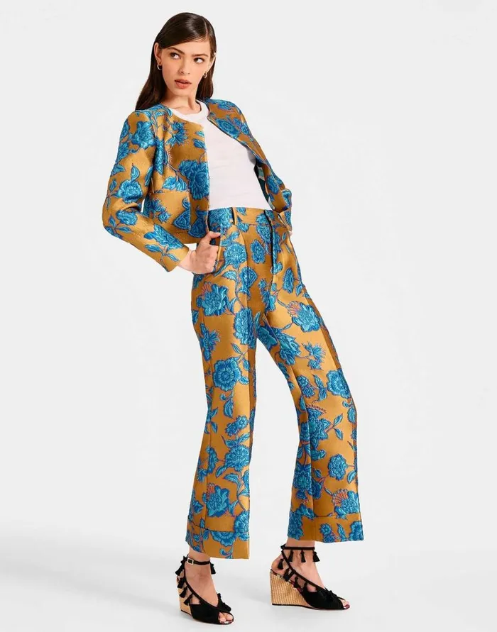 Ready To Wear Outerwear La Double J Bijoux Jacket Hottie Turquoise In Jacquard Ready To Wear Outerwear La Double J Bijoux Jacket Hottie Turquoise In Jacquard