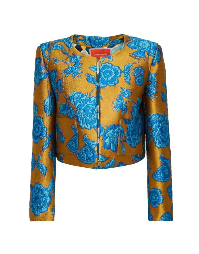 Ready To Wear Outerwear La Double J Bijoux Jacket Hottie Turquoise In Jacquard Ready To Wear Outerwear La Double J Bijoux Jacket Hottie Turquoise In Jacquard