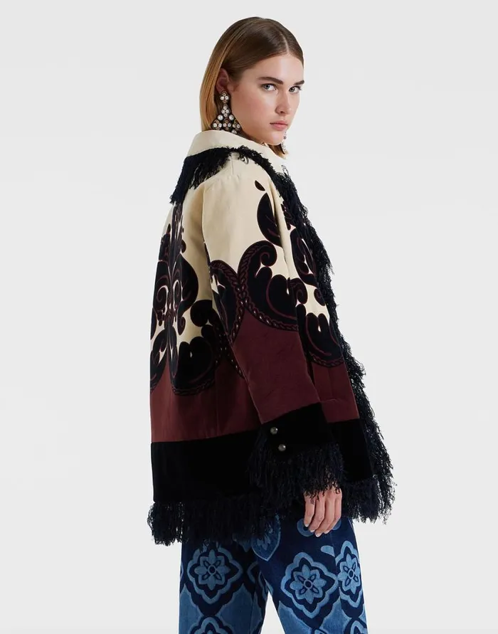 Ready To Wear Outerwear La Double J Bonanza Jacket Corsini Place Cream In Cotton Velvet With Fringes Ready To Wear Outerwear La Double J Bonanza Jacket Corsini Place Cream In Cotton Velvet With Fringes