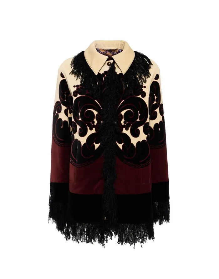 Ready To Wear Outerwear La Double J Bonanza Jacket Corsini Place Cream In Cotton Velvet With Fringes Ready To Wear Outerwear La Double J Bonanza Jacket Corsini Place Cream In Cotton Velvet With Fringes