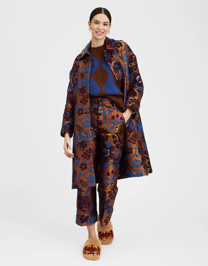 Ready To Wear Outerwear La Double J Boxy Coat Jacquard Selva In Jacquard