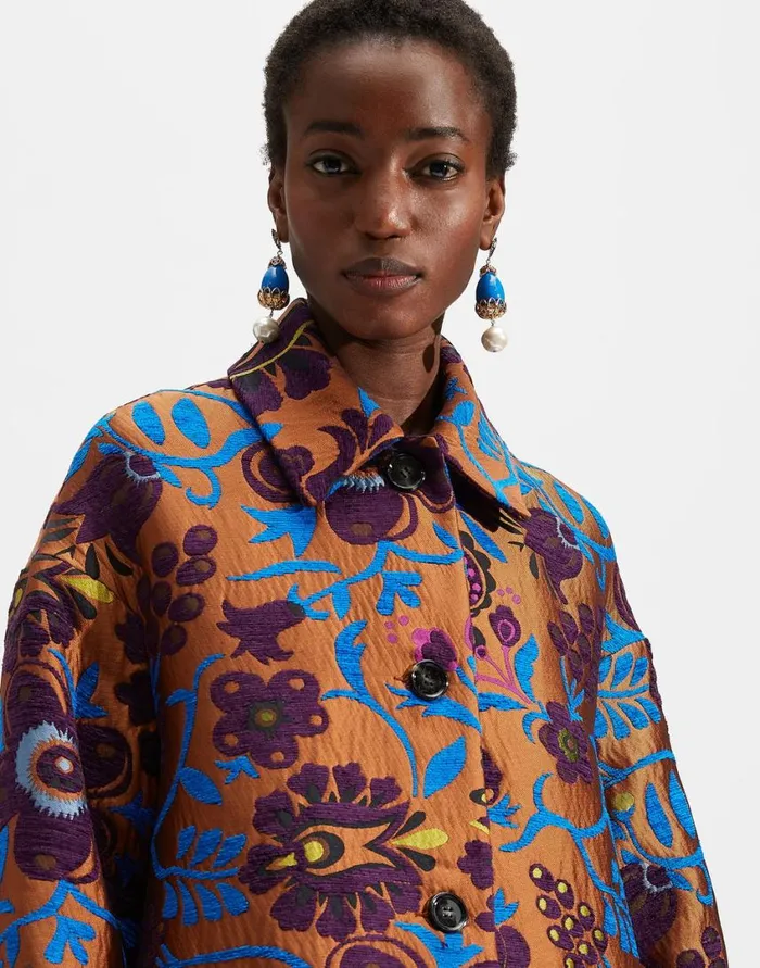 Ready To Wear Outerwear La Double J Boxy Coat Jacquard Selva In Jacquard Ready To Wear Outerwear La Double J Boxy Coat Jacquard Selva In Jacquard