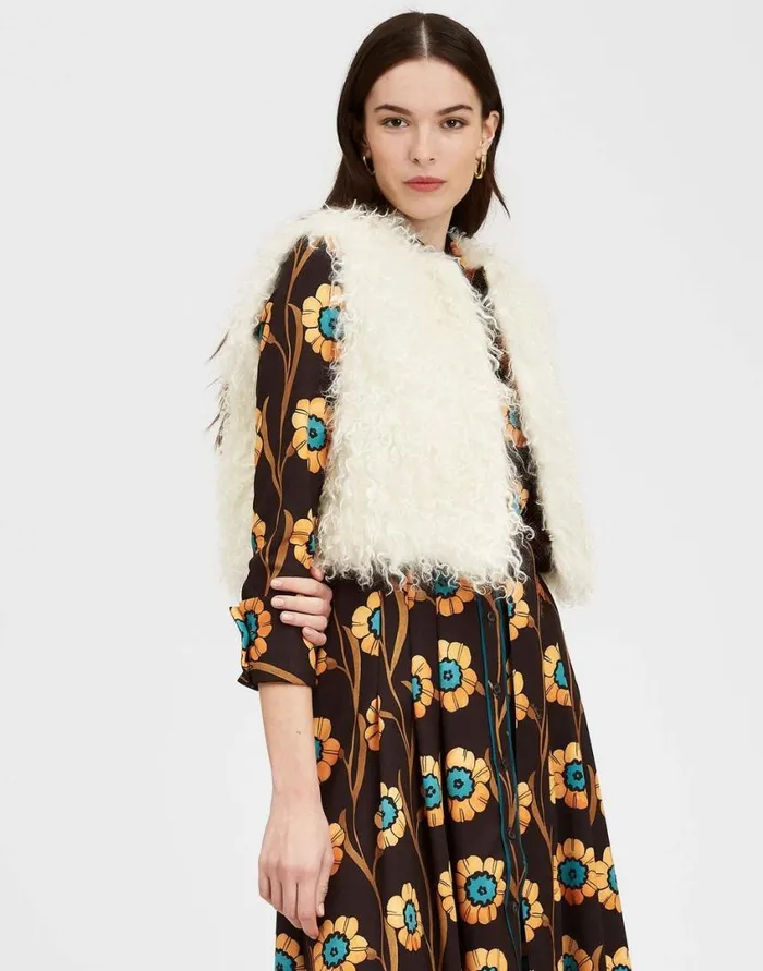 Ready To Wear Outerwear La Double J Glam Reversibile Gilet Intarsia Bronze In Faux Python Ready To Wear Outerwear La Double J Glam Reversibile Gilet Intarsia Bronze In Faux Python