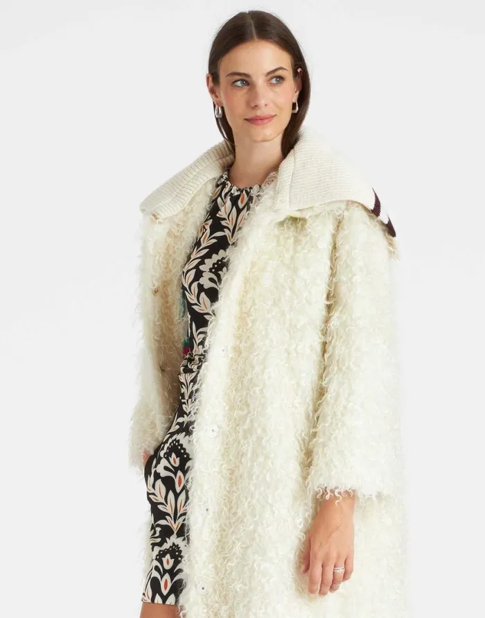 Ready To Wear Outerwear La Double J Iris Coat Ivory In Mohair Eco Fur Ready To Wear Outerwear La Double J Iris Coat Ivory In Mohair Eco Fur