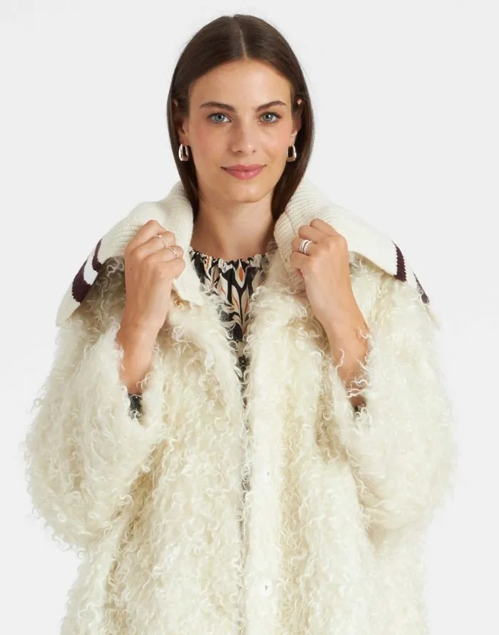 Ready To Wear Outerwear La Double J Iris Coat Ivory In Mohair Eco Fur Ready To Wear Outerwear La Double J Iris Coat Ivory In Mohair Eco Fur