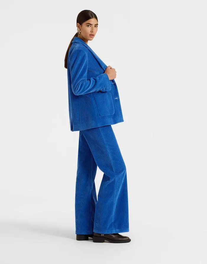Ready To Wear Outerwear La Double J Kelly Jacket Solid Light Blue In Velvet Corduroy Ready To Wear Outerwear La Double J Kelly Jacket Solid Light Blue In Velvet Corduroy