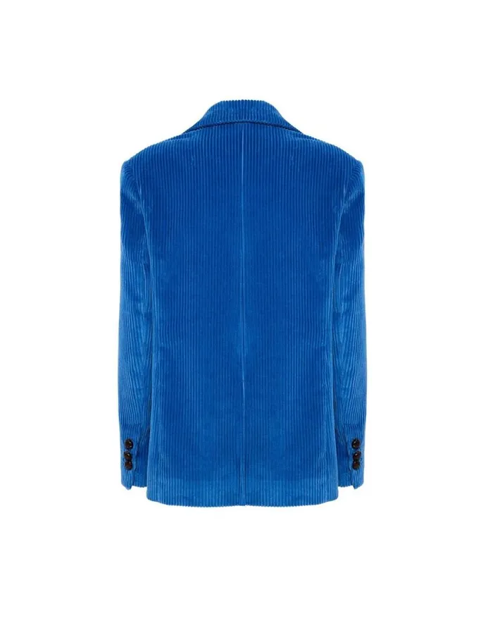 Ready To Wear Outerwear La Double J Kelly Jacket Solid Light Blue In Velvet Corduroy Ready To Wear Outerwear La Double J Kelly Jacket Solid Light Blue In Velvet Corduroy
