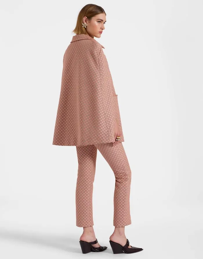 Ready To Wear Outerwear La Double J Milano Mini Cape Tulip Pale Pink In Jacquard Ready To Wear Outerwear La Double J Milano Mini Cape Tulip Pale Pink In Jacquard