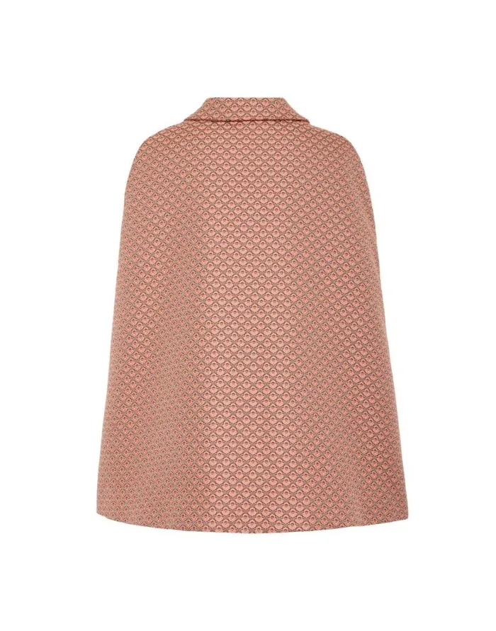 Ready To Wear Outerwear La Double J Milano Mini Cape Tulip Pale Pink In Jacquard Ready To Wear Outerwear La Double J Milano Mini Cape Tulip Pale Pink In Jacquard