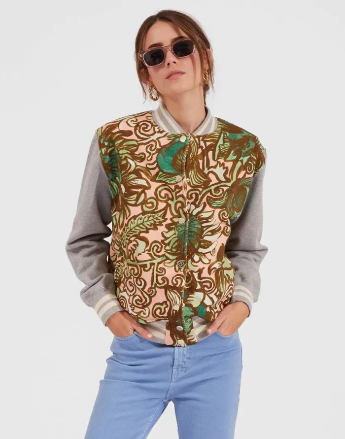 Ready To Wear Outerwear La Double J Varsity Bomber Anemone Pink In Jersey Harvey