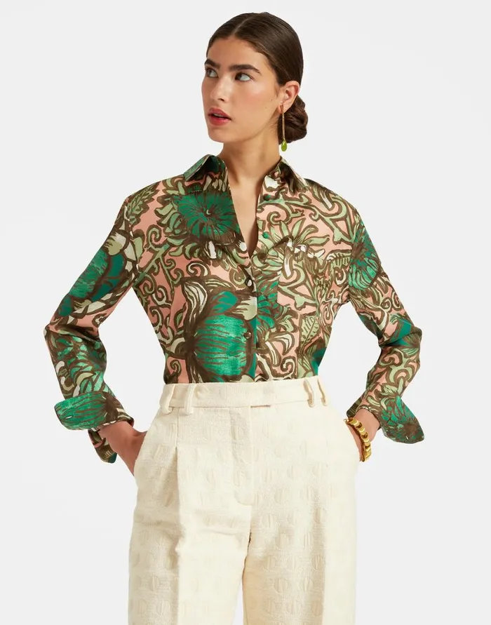 Ready To Wear Shirts and Tops La Double J Boy Shirt Anemone Pink In Twill Silk