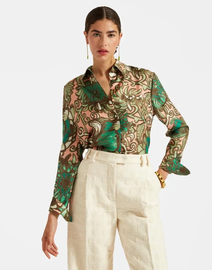 Ready To Wear Shirts and Tops La Double J Boy Shirt Anemone Pink In Twill Silk Ready To Wear Shirts and Tops La Double J Boy Shirt Anemone Pink In Twill Silk