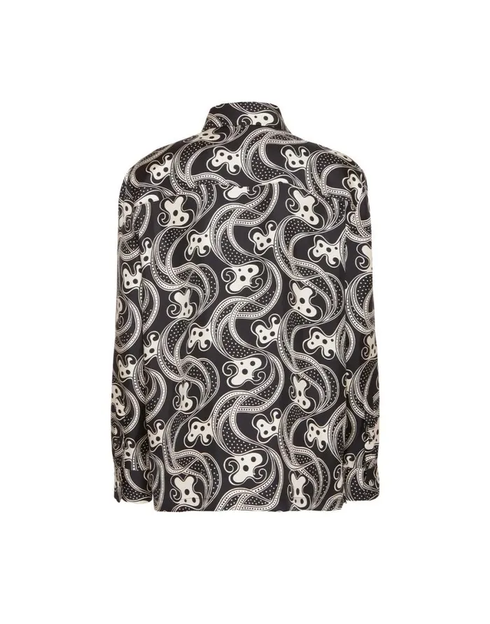 Ready To Wear Shirts and Tops La Double J Boy Shirt Aperol Black and White In Silk Twill Ready To Wear Shirts and Tops La Double J Boy Shirt Aperol Black and White In Silk Twill