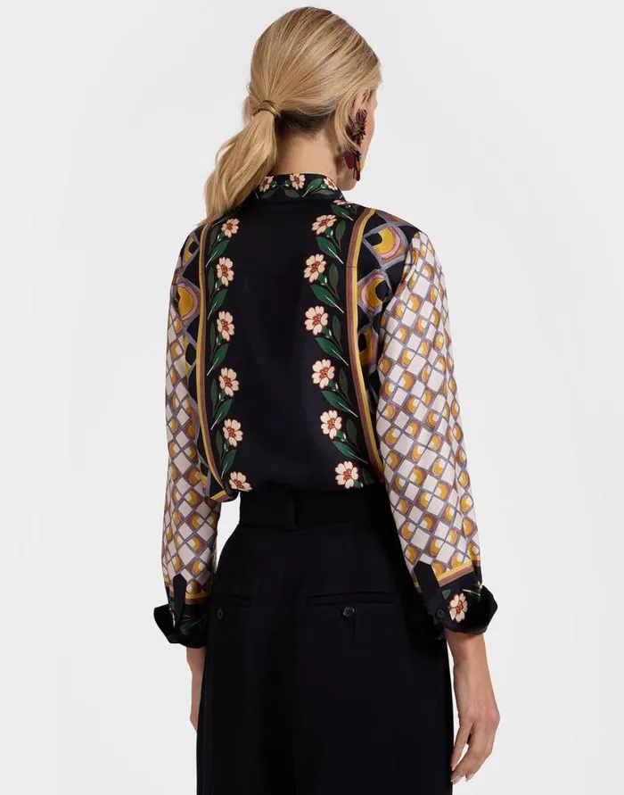 Ready To Wear Shirts and Tops La Double J Boy Shirt Dazed Place Black In Silk Twill Ready To Wear Shirts and Tops La Double J Boy Shirt Dazed Place Black In Silk Twill