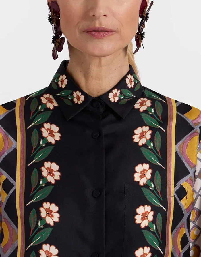 Ready To Wear Shirts and Tops La Double J Boy Shirt Dazed Place Black In Silk Twill Ready To Wear Shirts and Tops La Double J Boy Shirt Dazed Place Black In Silk Twill