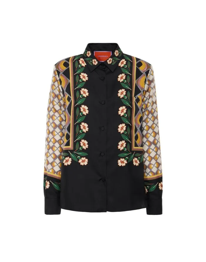 Ready To Wear Shirts and Tops La Double J Boy Shirt Dazed Place Black In Silk Twill Ready To Wear Shirts and Tops La Double J Boy Shirt Dazed Place Black In Silk Twill