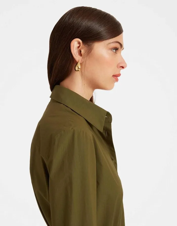Ready To Wear Shirts and Tops La Double J Boy Shirt Solid Camouflage In Crisp Poplin Ready To Wear Shirts and Tops La Double J Boy Shirt Solid Camouflage In Crisp Poplin