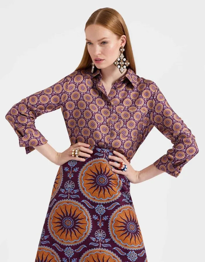 Ready To Wear Shirts and Tops La Double J Boy Shirt Sovereign Mini Purple In Silk Twill Ready To Wear Shirts and Tops La Double J Boy Shirt Sovereign Mini Purple In Silk Twill