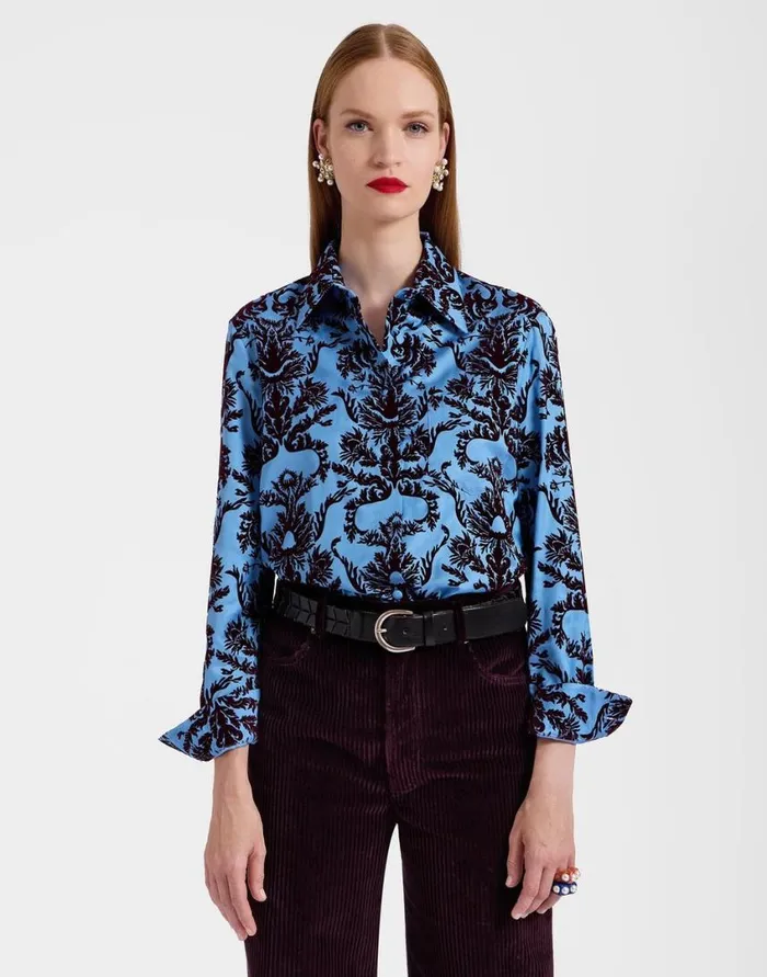 Ready To Wear Shirts and Tops La Double J Boy Shirt Vaudeville Light Blue In Jacquard