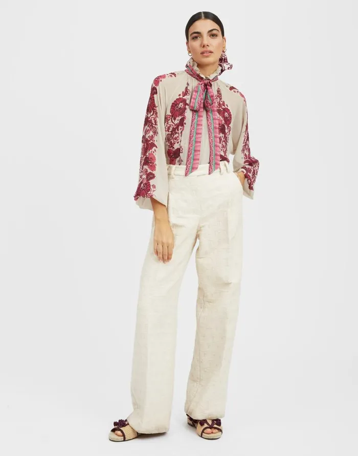 Ready To Wear Shirts and Tops La Double J Cerere Blouse Zodiac Place Purple In Silk Chiffon Ready To Wear Shirts and Tops La Double J Cerere Blouse Zodiac Place Purple In Silk Chiffon