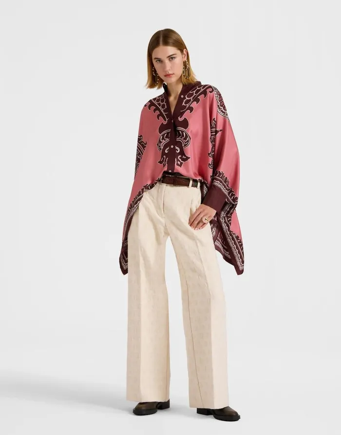 Ready To Wear Shirts and Tops La Double J Foulard Shirt Oltrarno Place Pink In Silk Twill Ready To Wear Shirts and Tops La Double J Foulard Shirt Oltrarno Place Pink In Silk Twill
