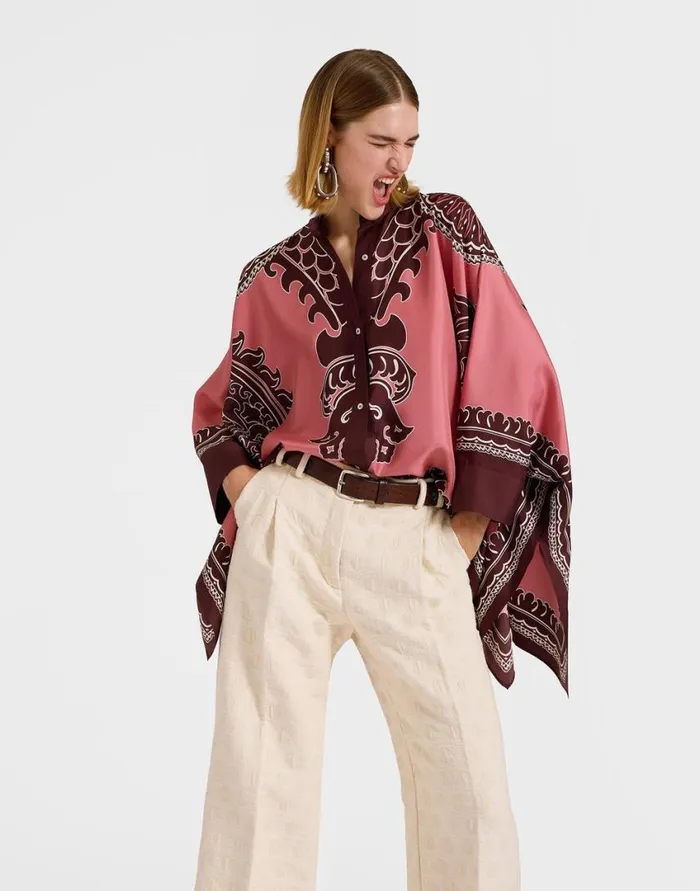 Ready To Wear Shirts and Tops La Double J Foulard Shirt Oltrarno Place Pink In Silk Twill Ready To Wear Shirts and Tops La Double J Foulard Shirt Oltrarno Place Pink In Silk Twill