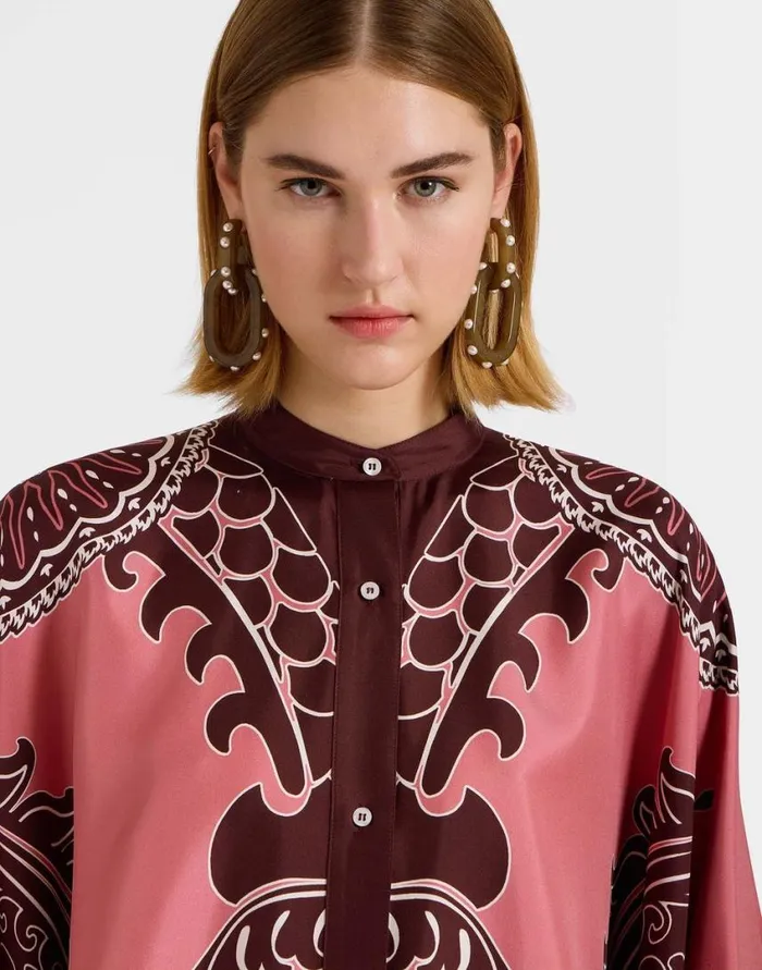 Ready To Wear Shirts and Tops La Double J Foulard Shirt Oltrarno Place Pink In Silk Twill Ready To Wear Shirts and Tops La Double J Foulard Shirt Oltrarno Place Pink In Silk Twill