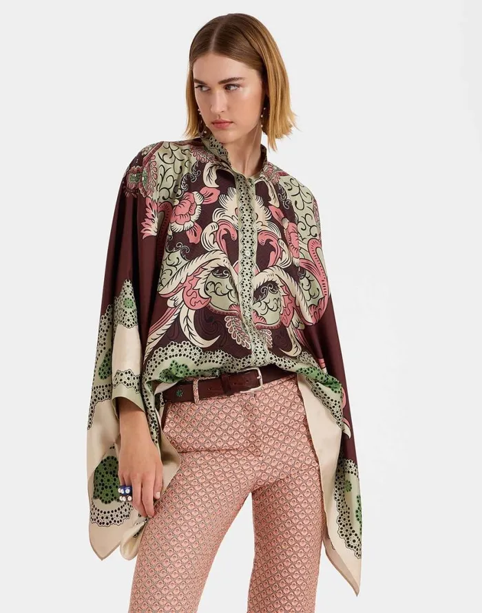 Ready To Wear Shirts and Tops La Double J Foulard Shirt Portal Place Brown In Silk Twill Ready To Wear Shirts and Tops La Double J Foulard Shirt Portal Place Brown In Silk Twill