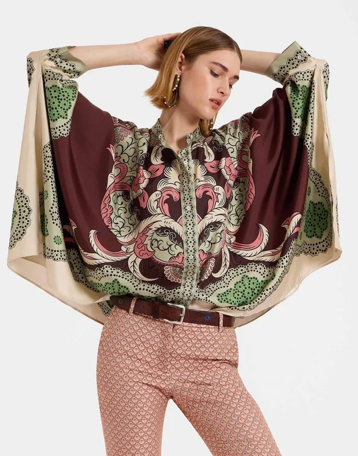 Ready To Wear Shirts and Tops La Double J Foulard Shirt Portal Place Brown In Silk Twill Ready To Wear Shirts and Tops La Double J Foulard Shirt Portal Place Brown In Silk Twill